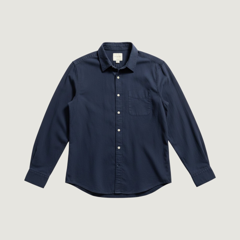 American Eagle Mens Classic Fit Navy Blue Cotton Long Sleeve Button Down Shirt L